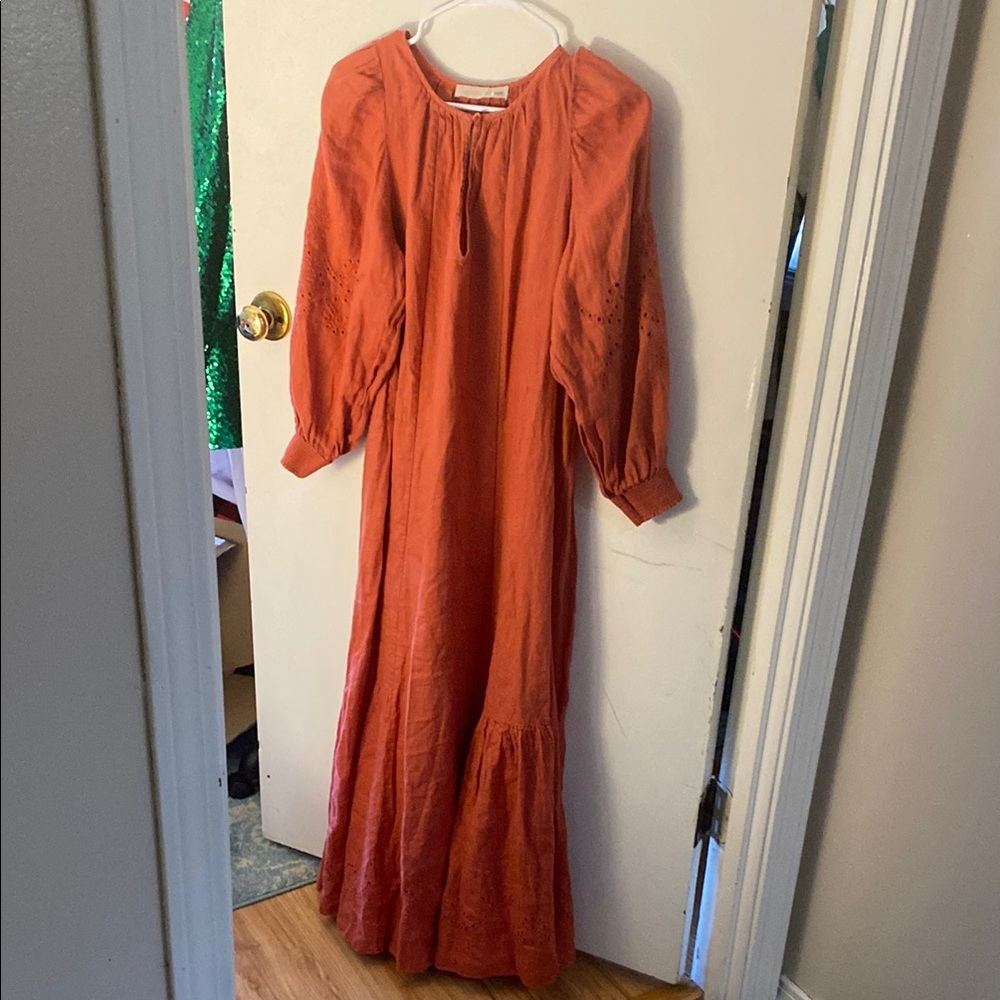M burnt  Orange Maxi Dress orig 655$ rent the runway Vanessa Bruno